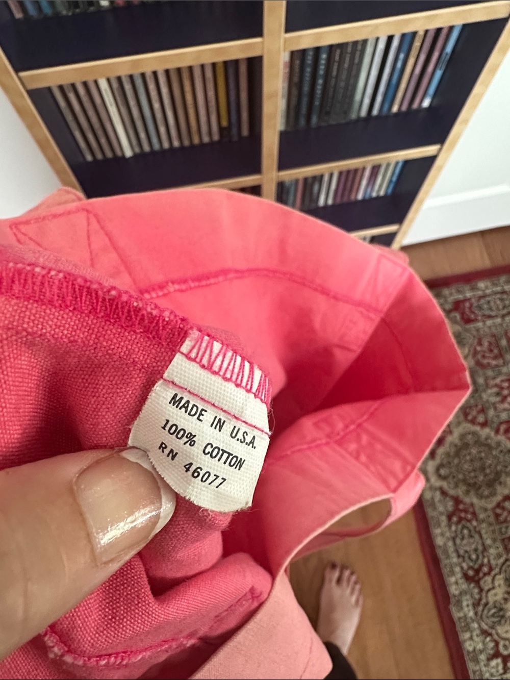 Esprit Coral-Pink Canvas Tote with Front Pocket vintage 1990’s- - Picture 5 of 5